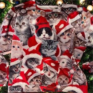 Ugly Cat Christmas Sweatshirt Men Women Medium 3D Unique Santa Cat Like New